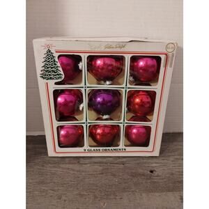 9 Vintage Golden Sleigh Glass Christmas Ornaments